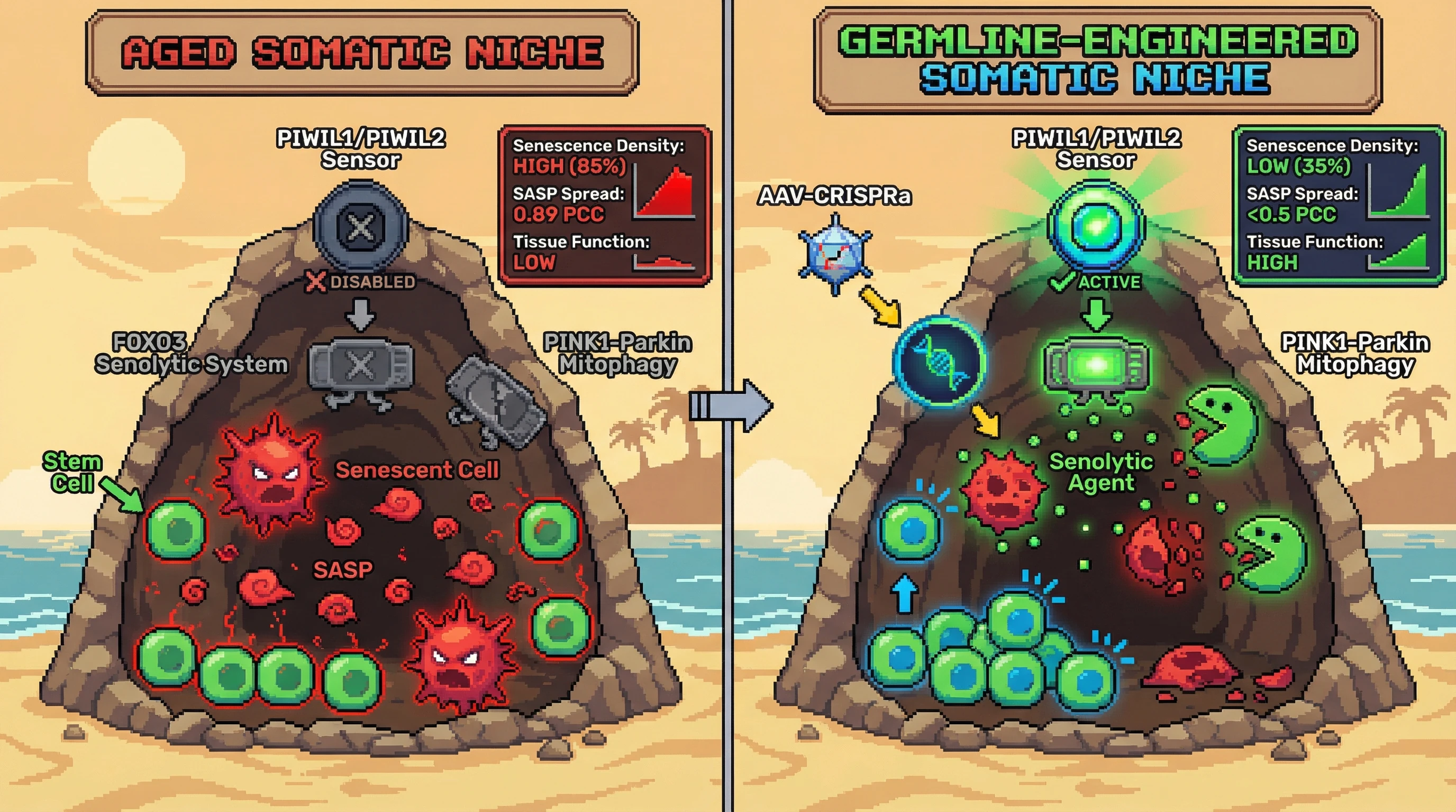 Infographic for: Germline-Inspired Spatial Niche Engineering to Combat Somatic Senescence