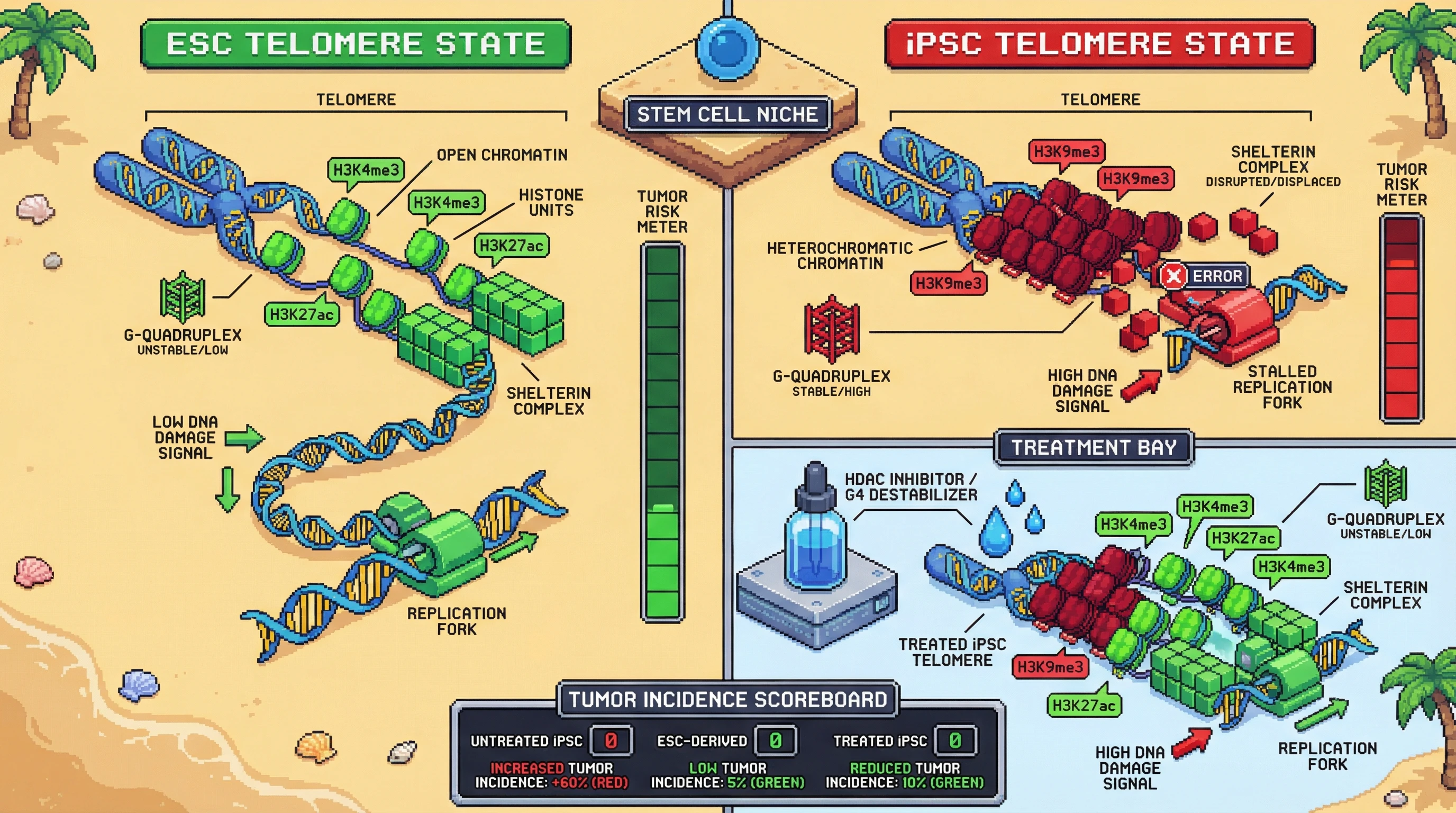 Infographic for: Telomere Chromatin State as a Determinant of Stem Cell Potentiation and Cancer Risk