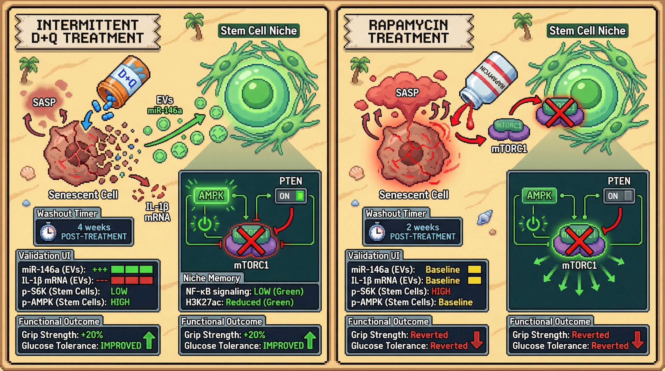 Infographic for: Intermittent Senolytic Treatment Induces a Persistent Niche Reprogramming That Outlasts mTOR Inhibition