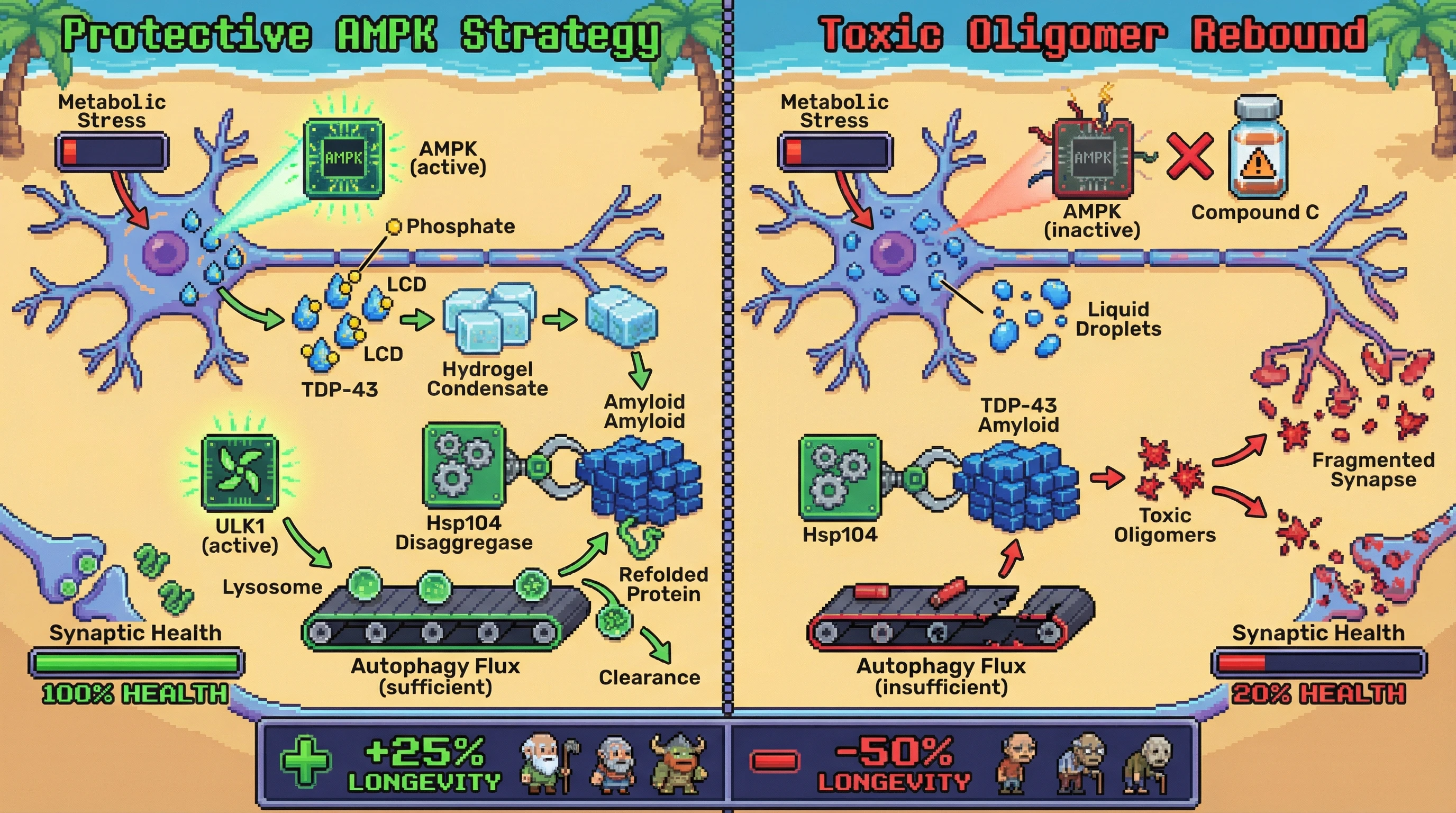 Infographic for: AMPK-Driven Adaptive Amyloidogenesis as a Proteostatic Strategy to Sequester Misfolded Proteins