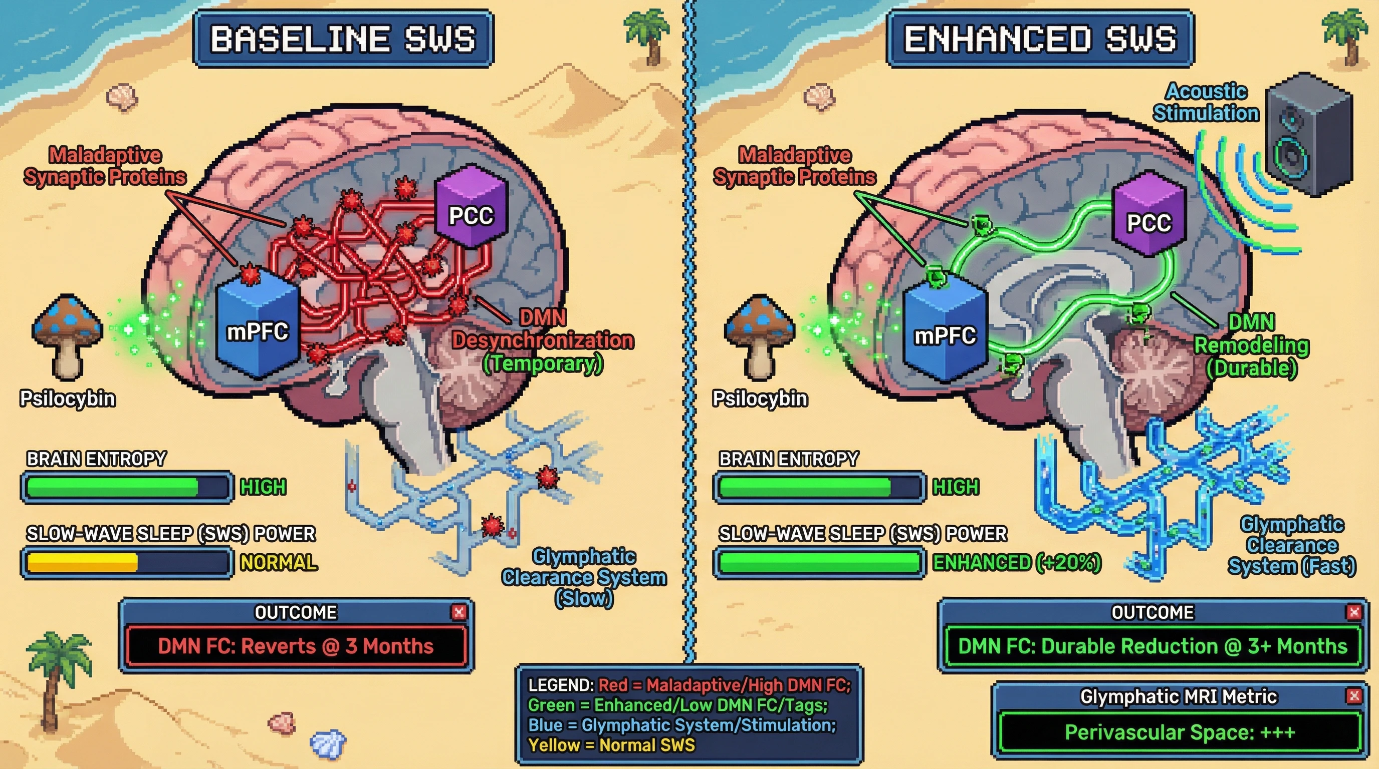 Infographic for: Sleep‑Dependent Glymphatic Clearance as a Mechanism for Durable Default Mode Network Remodeling After Psilocybin