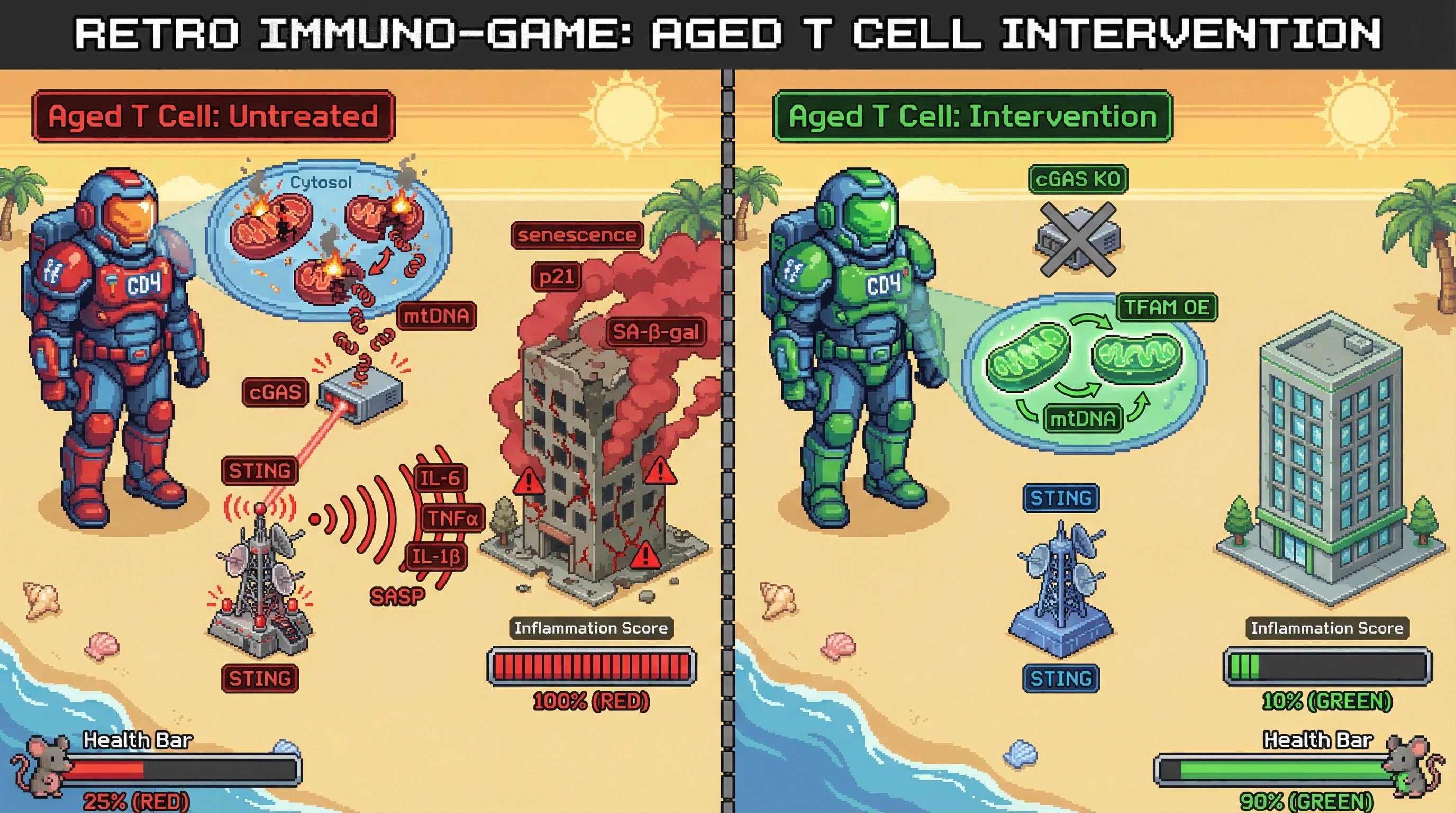 Infographic for: Mitochondrial DNA Release from Aged T Cells Drives Systemic Senescence via cGAS-STING Signaling: A Testable Mechanism Linking Immunometabolic Dysfunction to Tissue Aging